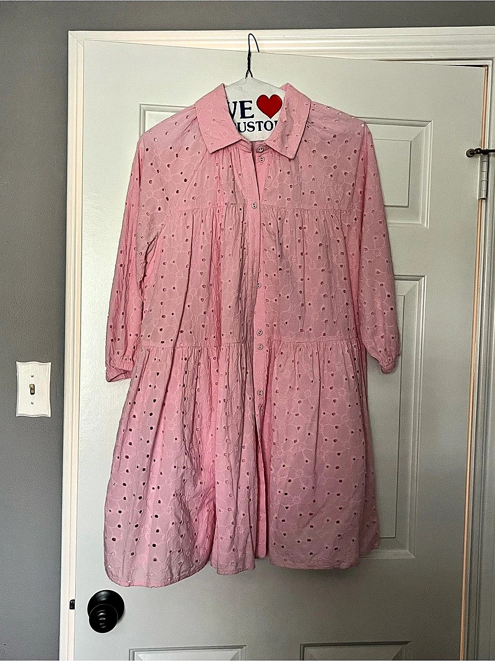Crown & Ivy Pink Mini Shirt Dress Like New